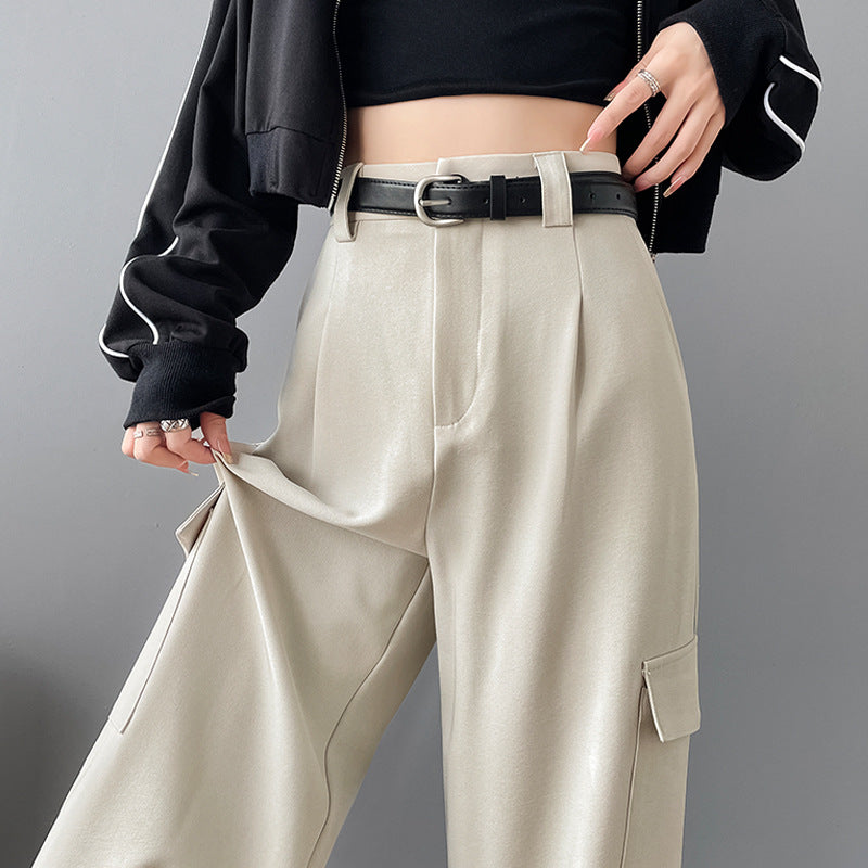 Overalls Women's High Waist Trousers Women's Straight Casual Wide Leg Pants Women