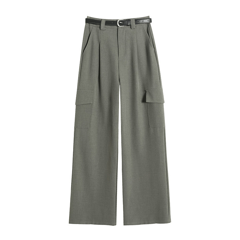 Overalls Women's High Waist Trousers Women's Straight Casual Wide Leg Pants Women