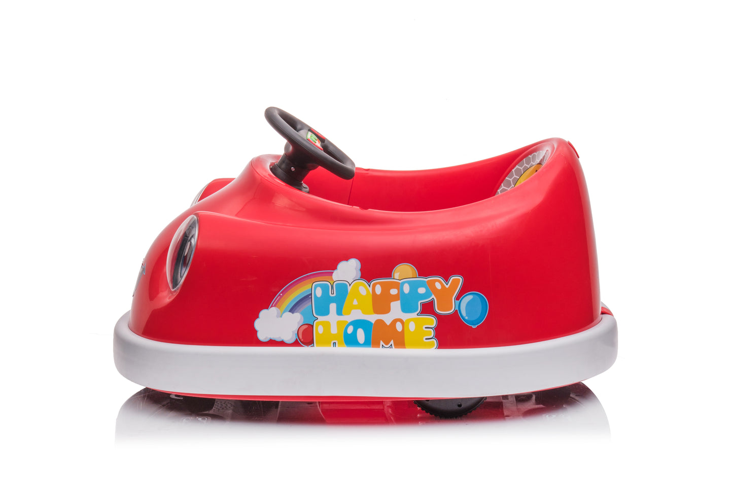 Bumper Car for Kids, 12v Dual Drive 1-6 Years Old Children&#039;s Electric Car with Pushrod Dinner Plate USB BT Music Rocking Horse Mode Anti-Collision Bumper Ride on Car